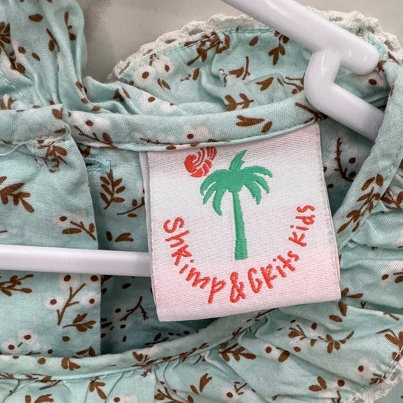 Shrimp & Grits Serendipity Girls Floral Ruffle Smocked Long Sleeve Top - Picture 2 of 6